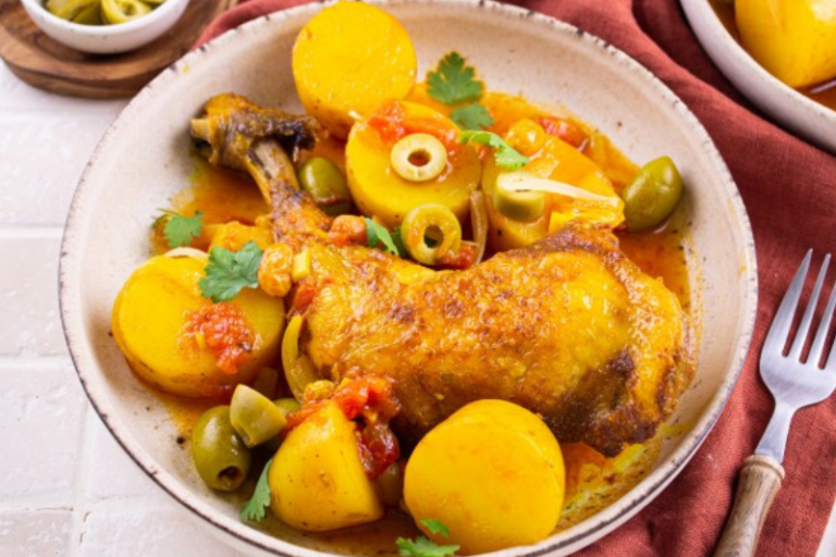 Tajine de poulet aux olives et citron