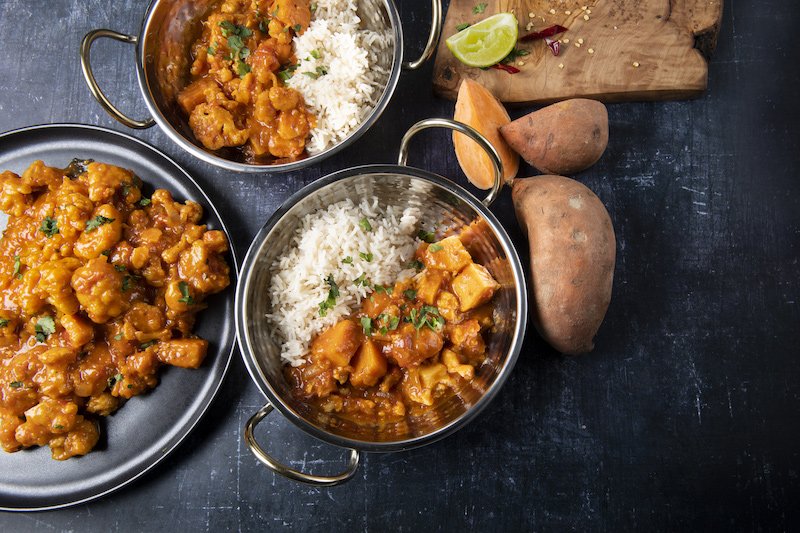 Curry de patate douce et chou