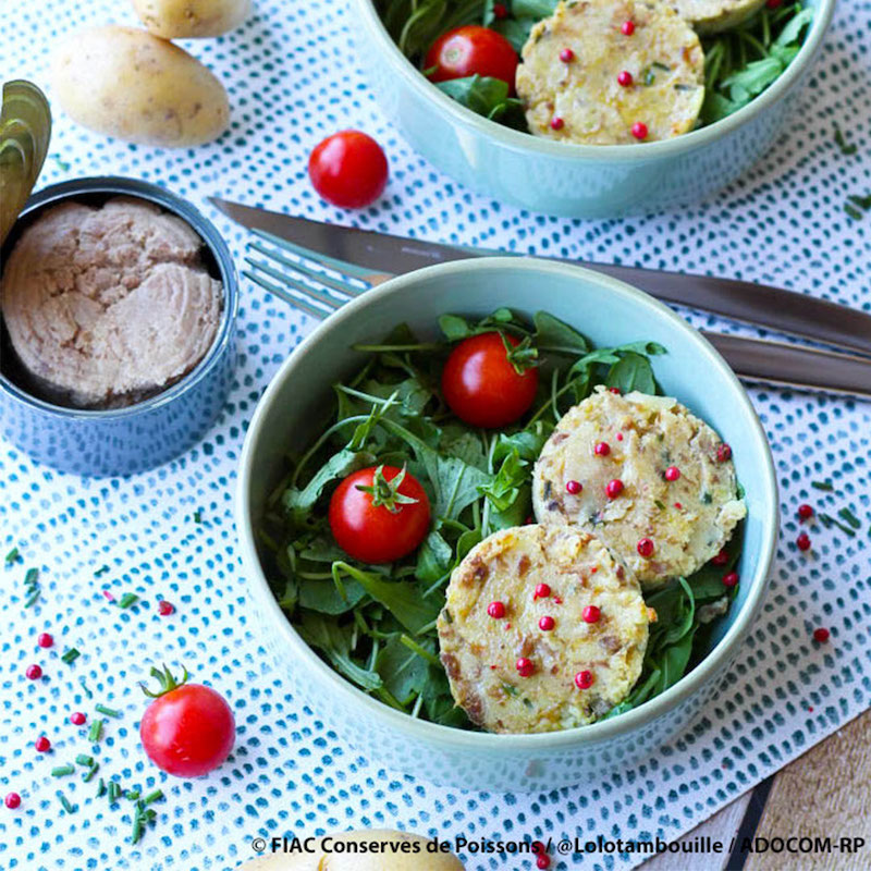 recette de Galettes de pommes de terre au thon