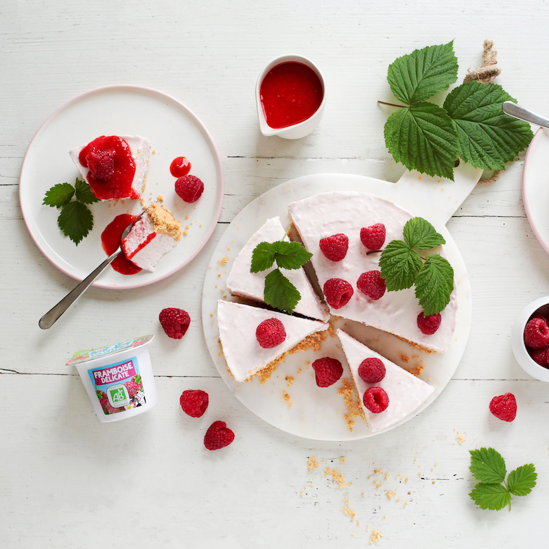 recette de Cheesecake framboise au yaourt brassé