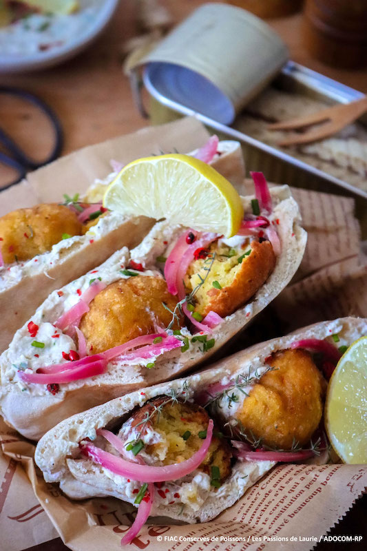 recette de Pitas aux falafels et mousse de maquereau