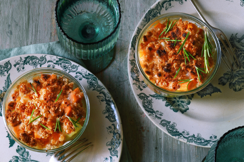 Crumbles de légumes au fromage de chèvre