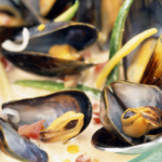 Moules de bouchot aux légumes et crème