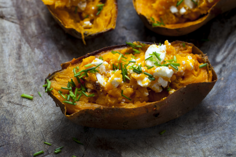 Patates douces farcies aux légumes
