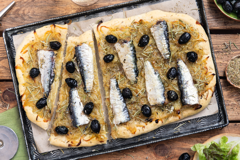 Pissaladière aux sardines aux herbes de Provence