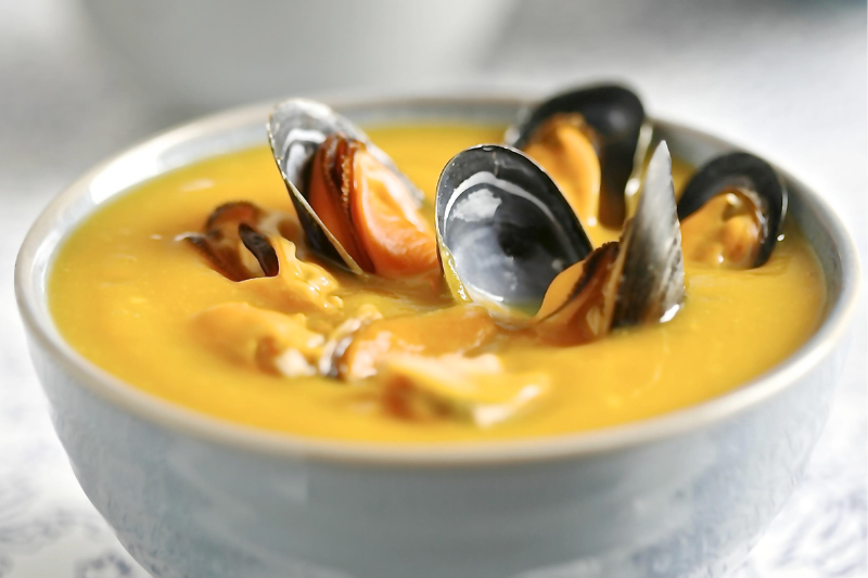 Soupe de butternut aux moules de bouchot