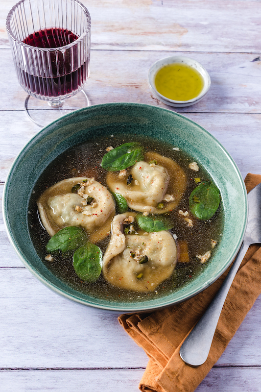 recette de Raviolis aux épinards et Ossau Iraty