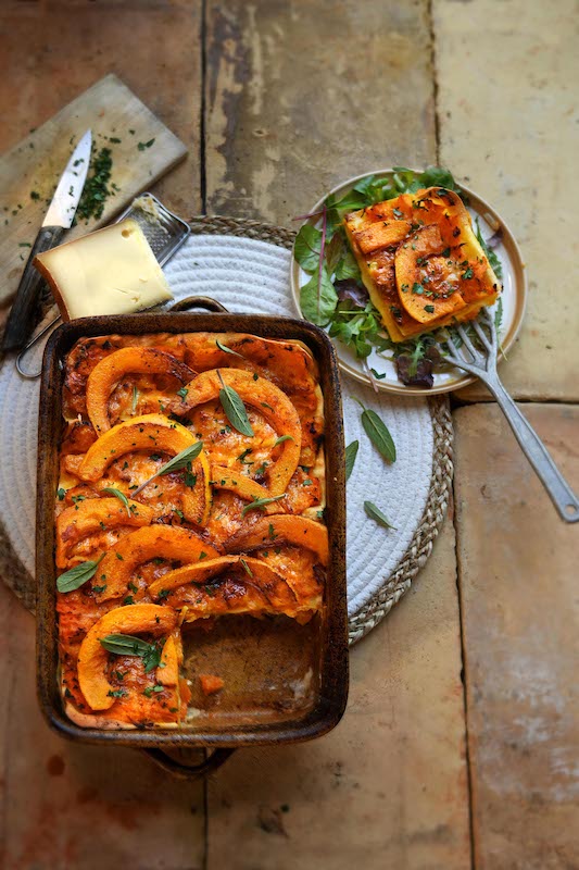 recette de Lasagnes de courge et Abondance