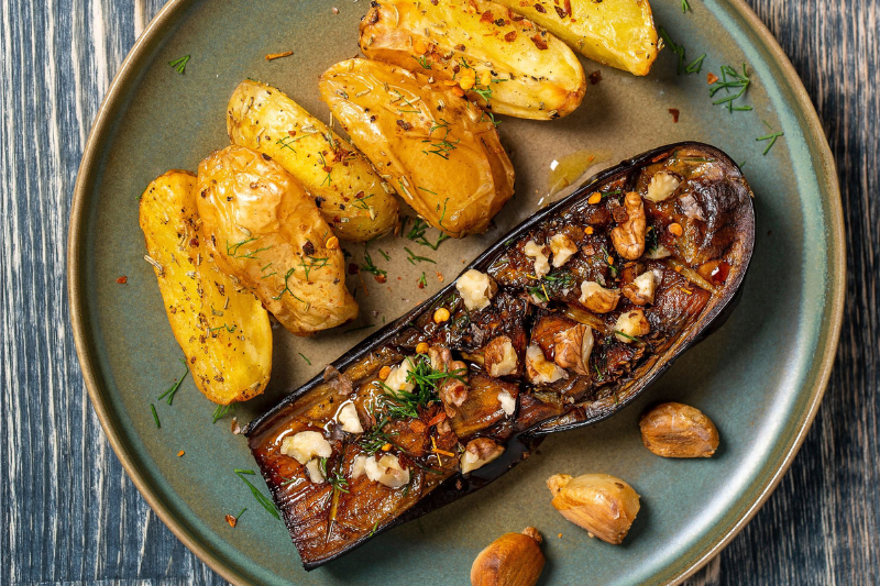 Aubergines farcies et gratinées