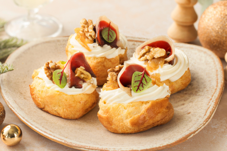 Choux à la crème de Comté et magret