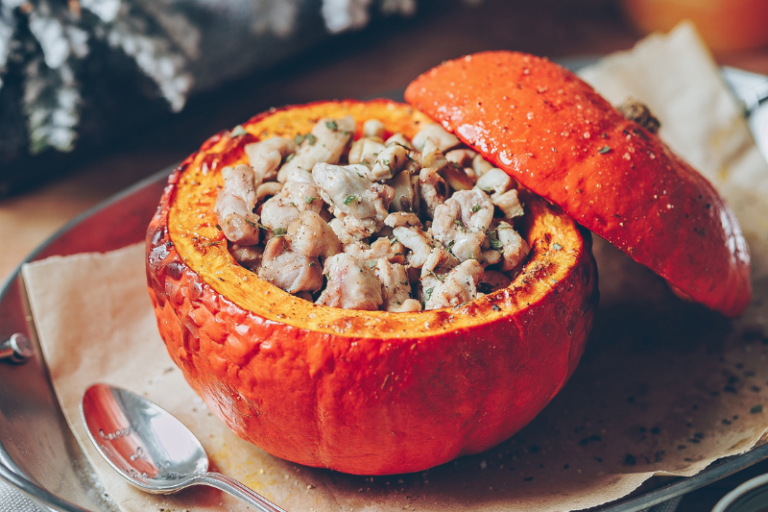 Courge au lapin et aux champignons