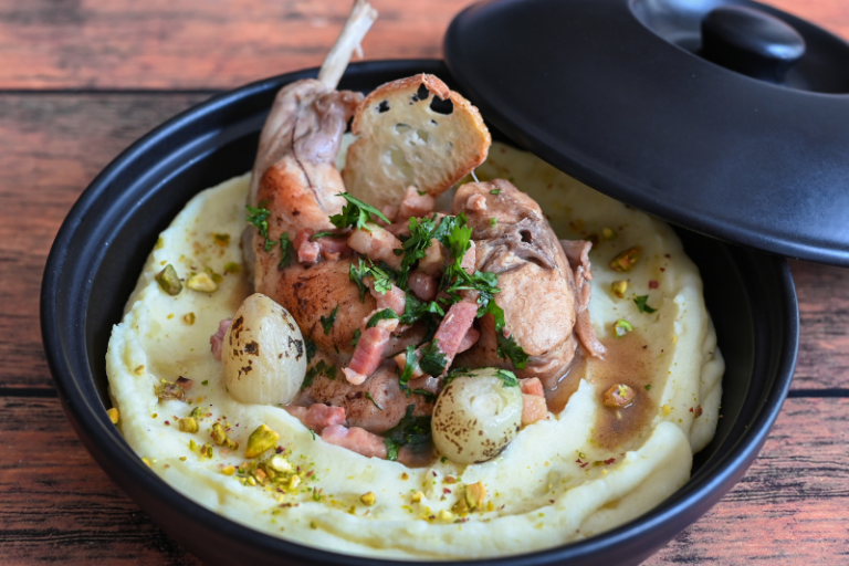 Fricassée de lapin au sarrasin torréfié