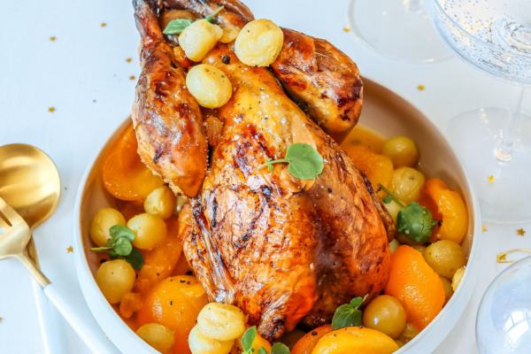 Chapon de pintade aux raisins et abricots - Kiss My Chef