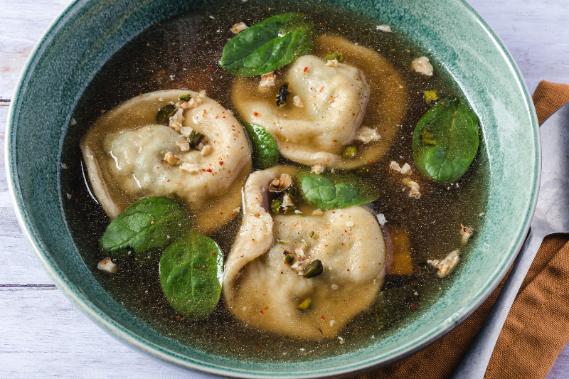 Raviolis aux épinards et Ossau Iraty