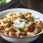 Risotto de la mer à la pulpe de tomate