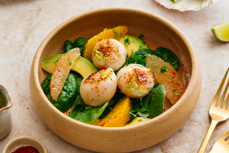 Salade de Saint-Jacques aux agrumes - Kiss My Chef