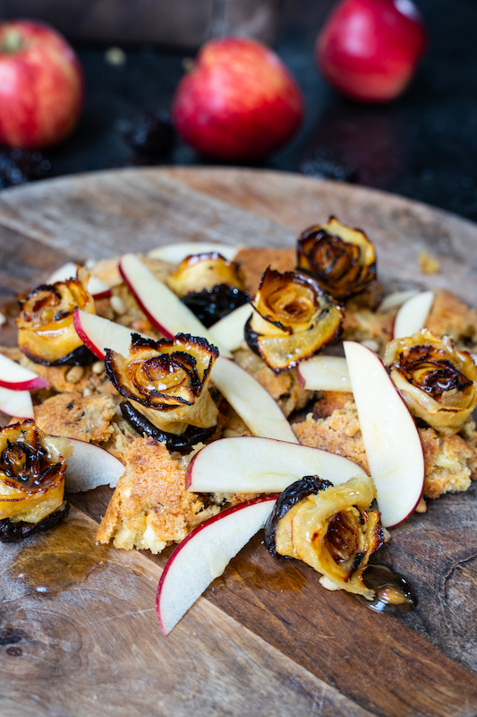 recette de Fleurs de pommes et pruneaux