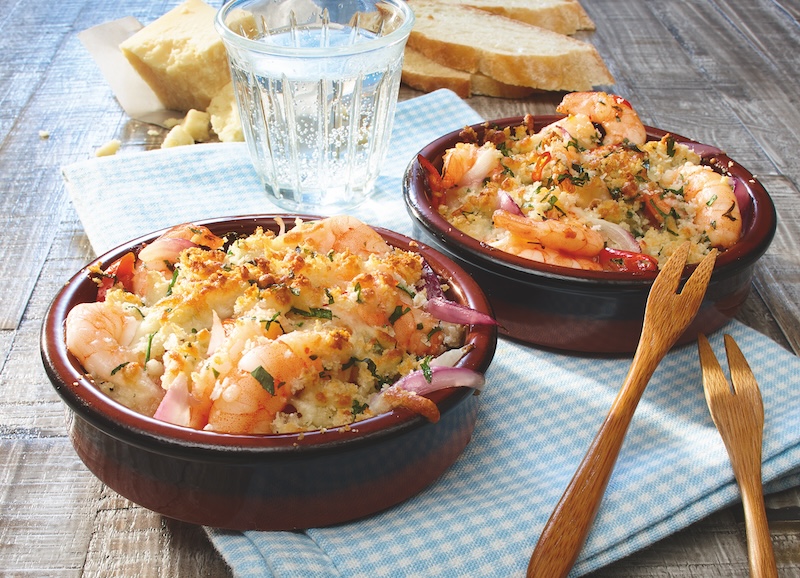 recette de Crevettes gratinées au Parmesan