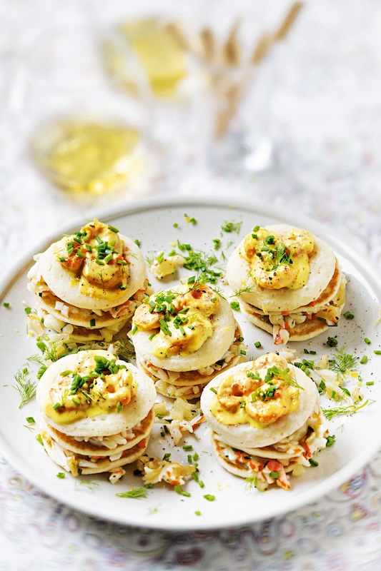 recette de Millefeuilles de blinis aux crustacés