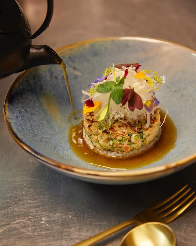 Gambas en tartare mi-cuit