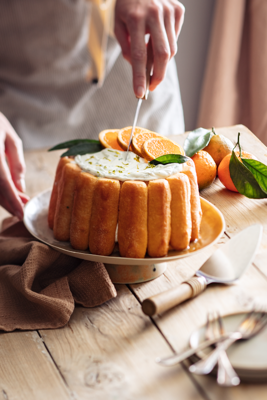 recette de Charlotte à la clémentine de Corse et menthe