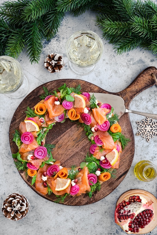 recette de Couronne de Noël au saumon fumé