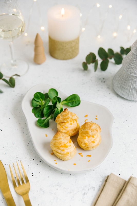 recette de Gougères garnies à la crème de Mimolette