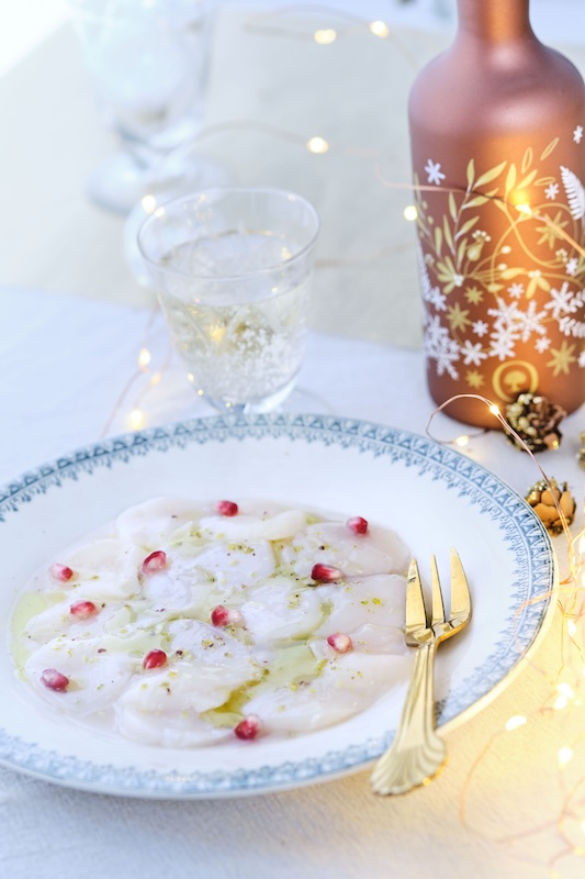 recette de Carpaccio de Saint-Jacques à la pistache