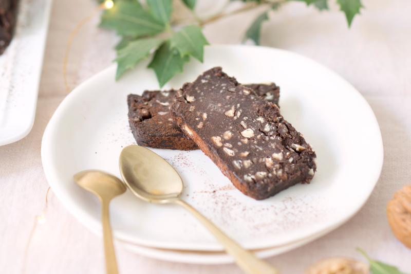 Bûche au chocolat et marrons du Périgord