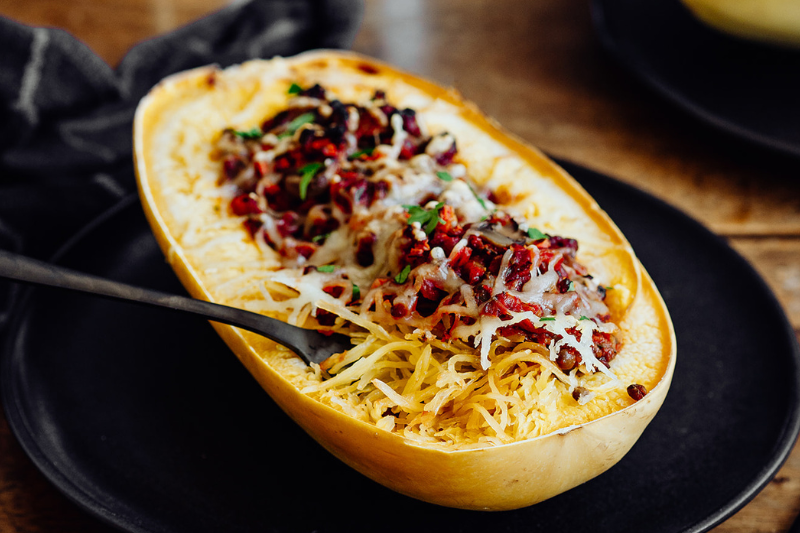 Courge spaghetti à la bolo végé