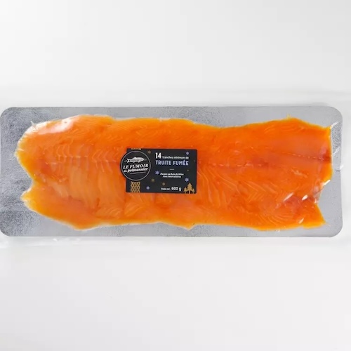 Truite fumée façon Sashimi - Caviar Perle Noire