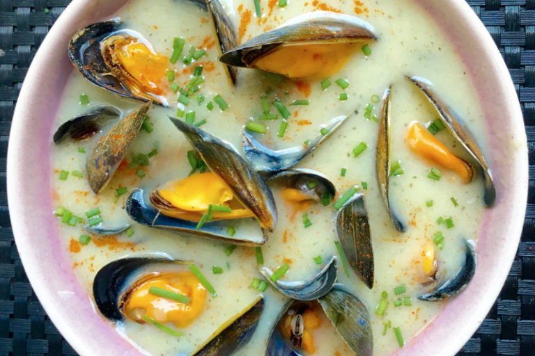 Velouté de panais et topinambours aux moules