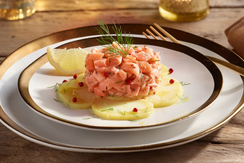 Tartare aux deux saumons marinés