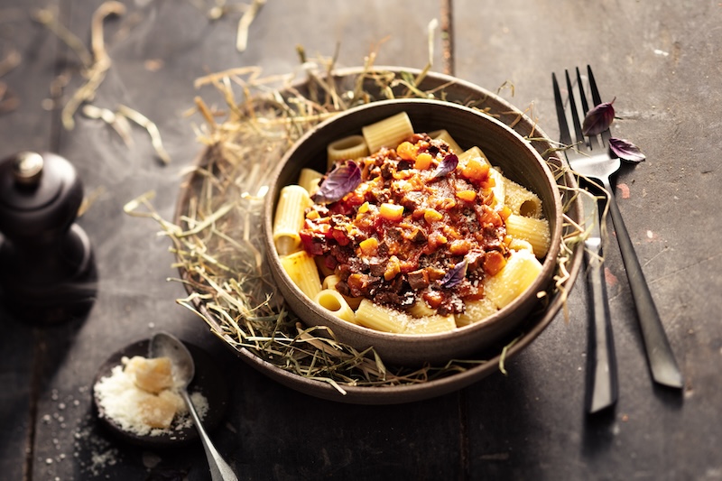 recette de Rigatoni bolognaise au coeur de boeuf