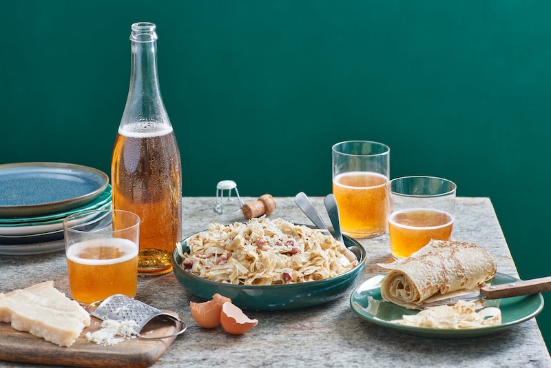 Tagliatelles de crêpes nage de Parmesan