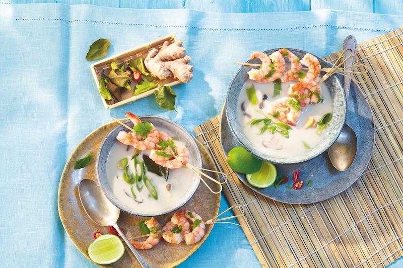 recette de Tom Kha Gai aux crevettes