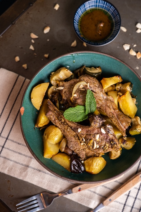 recette de Côtelettes d’agneau façon tajine