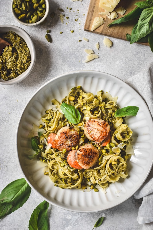 recette de Tagliatelles au pesto de pistache citron