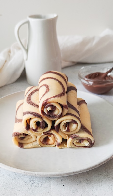 recette de Crêpes tourbillon au cacao et à la vanille