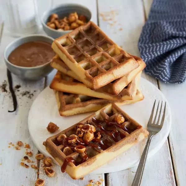 recette de Gaufres à la vanille et au praliné