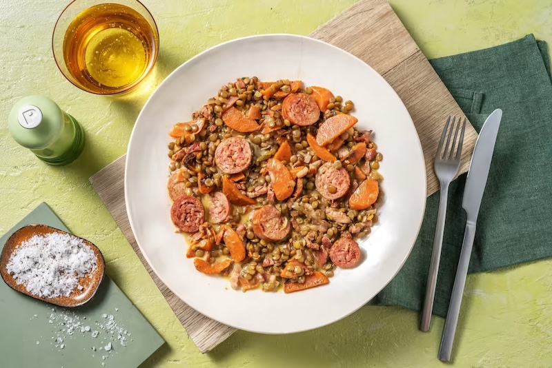 recette de Saucisse-lentilles façon petit salé