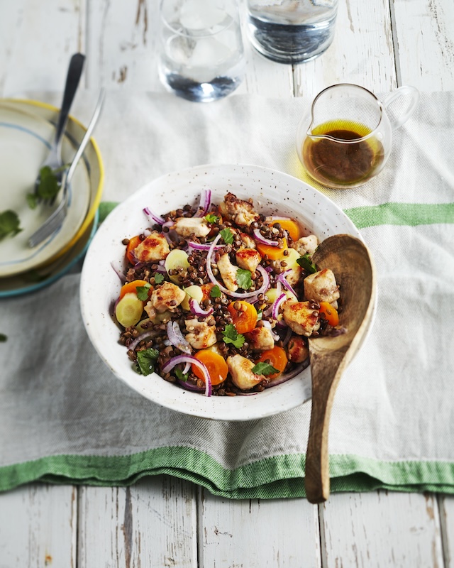 recette de Salade de lapin aux lentilles vertes