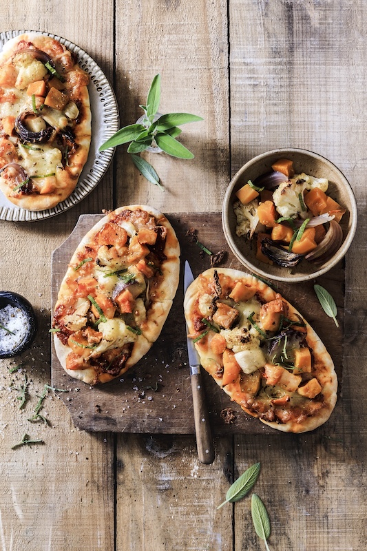 recette de Pizzettes aux légumes rôtis