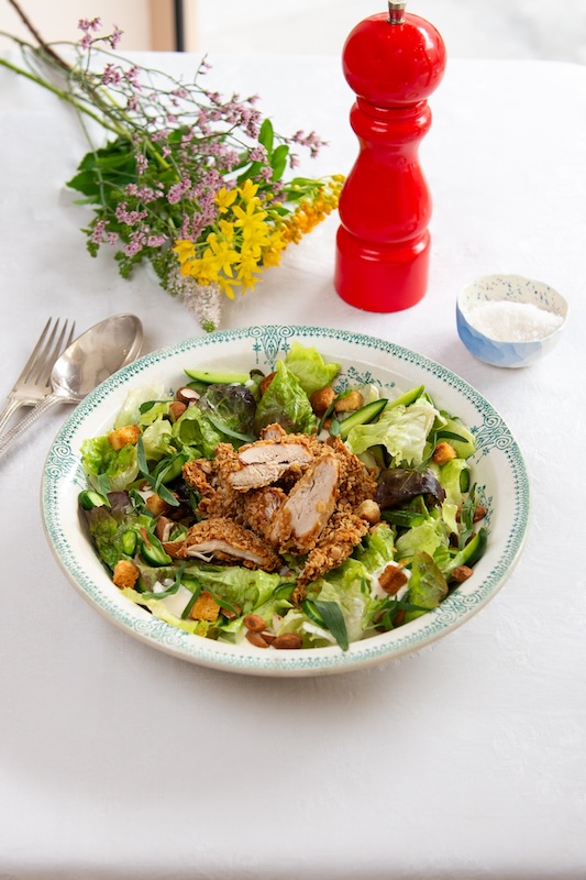 recette de Salade de pintade façon César