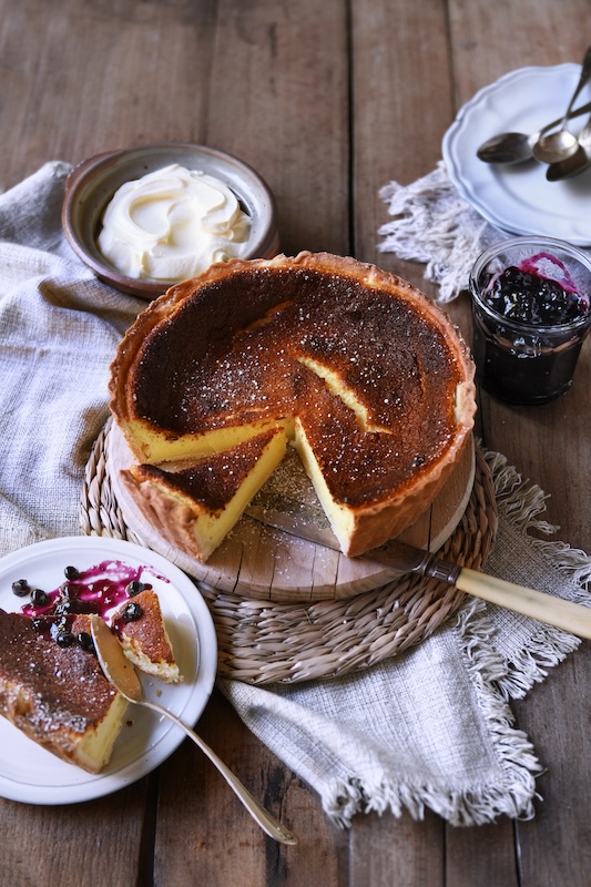 recette de Tarte au fromage blanc et confiture