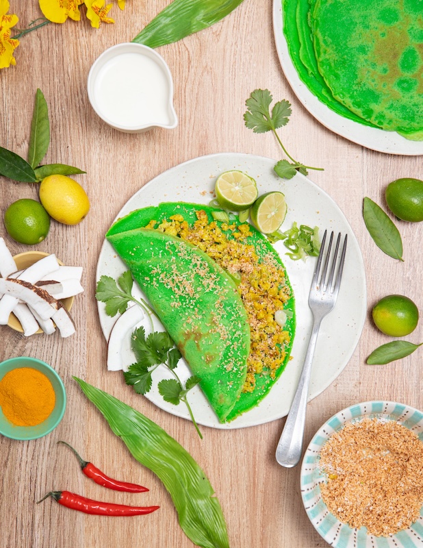 recette de Crêpes au pandan de Thaïlande