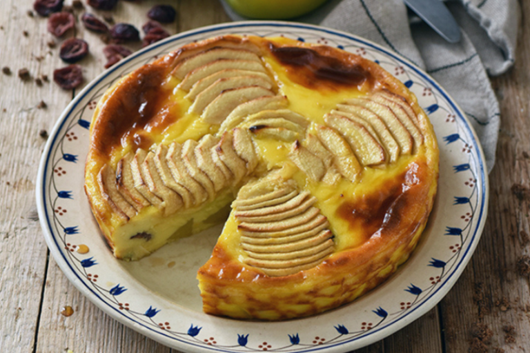 Flan aux pommes du Limousin et cranberries