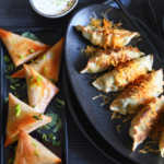 Gyozas au poulet et Mimolette