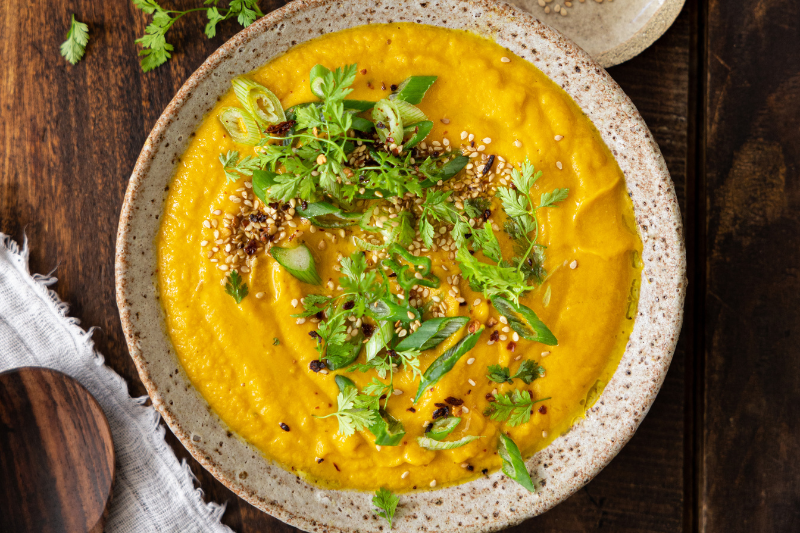 Soupe de carottes et lentilles corail