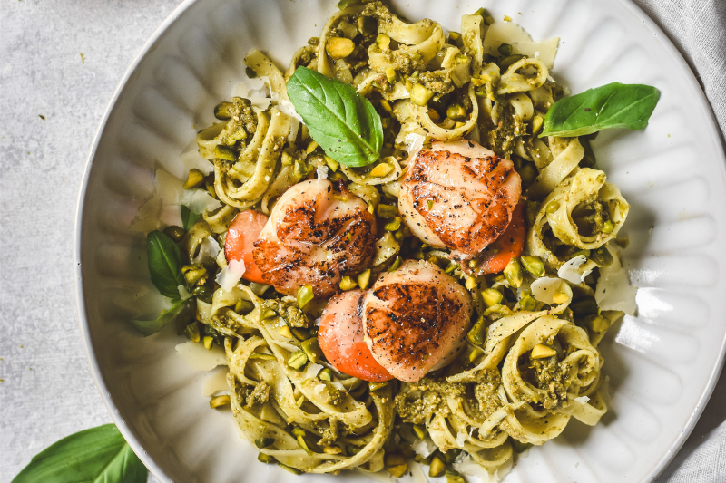 Tagliatelles au pesto de pistache citron